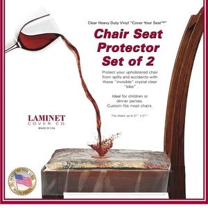 LAMINET Vinyl Chair Protectors, Clear, 26X253/4-Inch, Fits Chairs up to 21x21-In